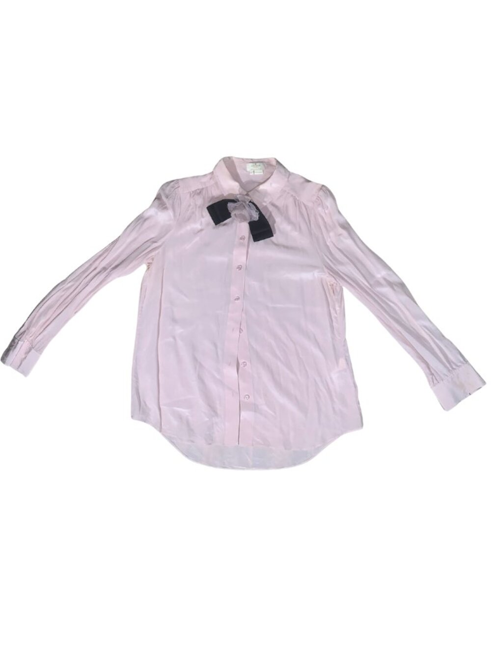 Kate Spade Light Pink, Long-sleeve silk button-down blouse  - Size L - Pre-Loved